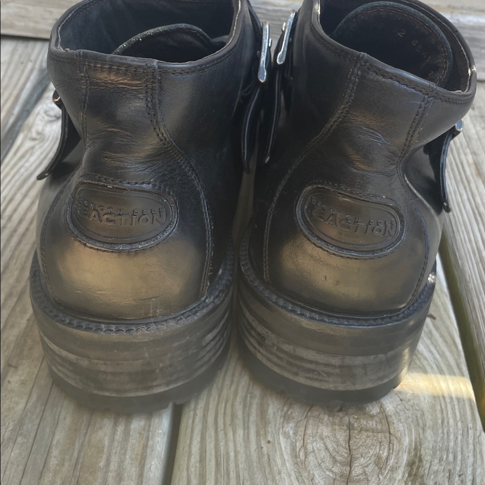 Kenneth Cole Reaction Men's Boots Black Leather Buckle Chelsea Boots Size - Picture 9 of 12
